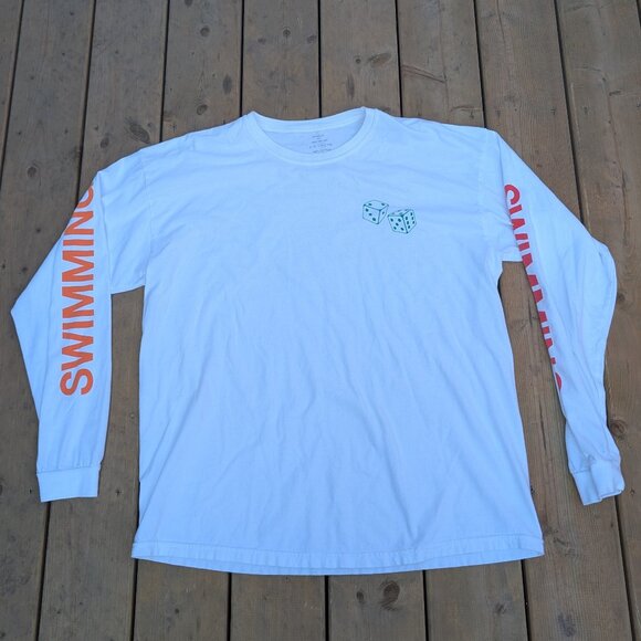 Mac Miller Swimming T-Shirt Women XL White Casual Pullover Long Sleeve Crew Neck - Picture 1 of 7